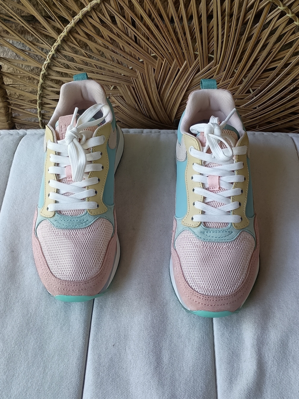 Hoff Women’s Pastel Colorblock Sneakers - Pink, Mint & Yellow_6 - Picture 2 of 7